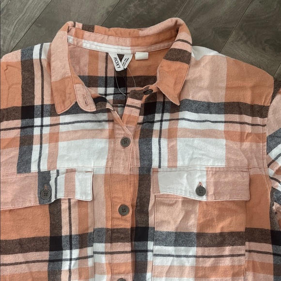 Roxy Flannel Swim Cover Up Shirt - Picture 2 of 7